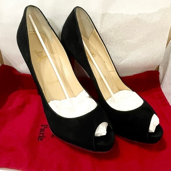 Christian Louboutin Very Prive platform pumps 120mm, Veau Velour suede glitter. - Picture 3 of 10